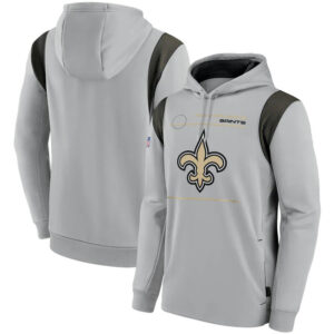 NFL Team apparel - NFL Team Hoodie New Orleans Saints Football Wear Grey,long sleeve drawstring hooded Football wear with front pockets