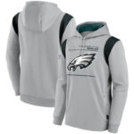NFL Team apparel - NFL Team Hoodie Philadelphia Eagles Football Wear Grey,long sleeve drawstring hooded Football wear with front pockets