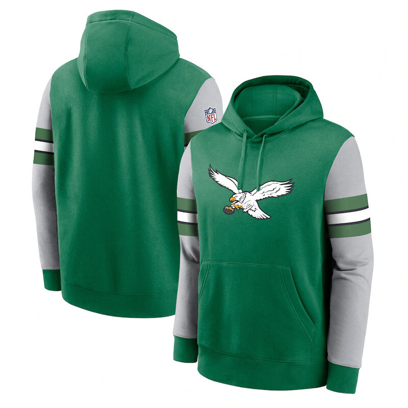 NFL Team Hoodie Philadelphia Eagles Footbatll Jersey Green,Classic Team Logo - Long Sleeve Unisex Adult Pullover Hoodie - Officially Licensed NFL Apparel