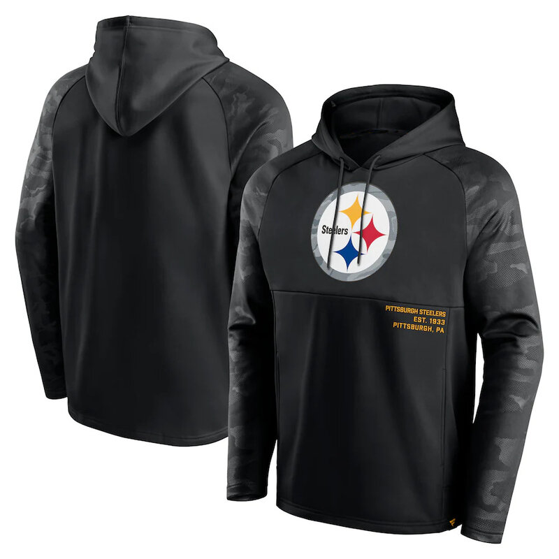 Officially Licensed NFL Team Hoodie Pittsburgh Steelers Football Gear Black,Long Sleeve 3D Graphic Hooded Sweatshirt for Unisex america football hoodie merchandise