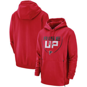 Officially Licensed NFL Team Hoodie Rise UP Atlanta Falcons Football Gear Red,Long Sleeve 3D Graphic Hooded Sweatshirt for Unisex america football hoodie merchandise 