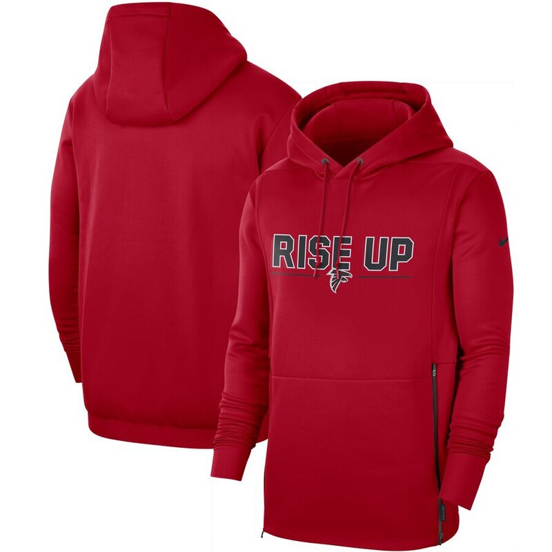 Officially Licensed NFL Team Hoodie Rise UP Atlanta Falcons Football Wear Red,Long Sleeve 3D Graphic Hooded Sweatshirt for Unisex america football hoodie merchandise