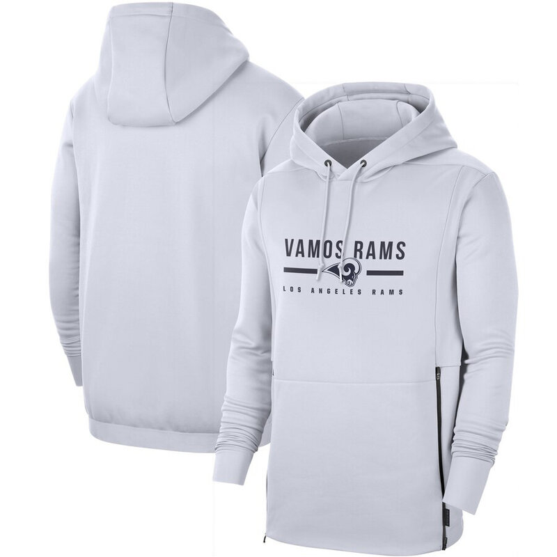 Officially Licensed NFL Team Hoodie VAMOS RAMS Los Angeles Rams Gear White,Long Sleeve 3D Graphic Hooded Sweatshirt for Unisex america football hoodie merchandise