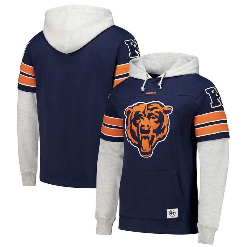 NFL Team Logo Chicago Bears Pullover Hoodie,Classic Team Logo - Long Sleeve Unisex Adult Pullover Hoodie - Officially Licensed NFL Apparel