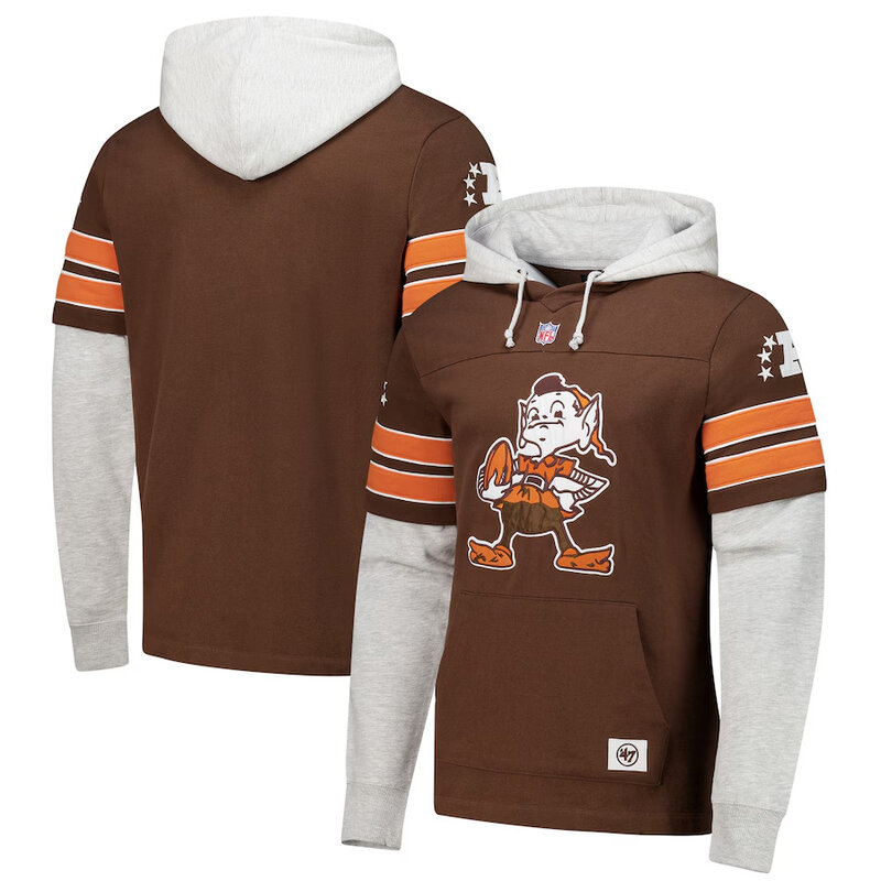 NFL Team Logo Cleveland Browns Pullover Hoodie,Classic Team Logo - Long Sleeve Unisex Adult Pullover Hoodie - Officially Licensed NFL Apparel