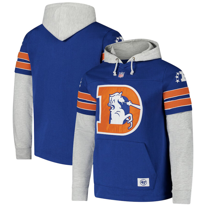 NFL Team Logo Denver Broncos Pullover Hoodie,Classic Team Logo - Long Sleeve Unisex Adult Pullover Hoodie - Officially Licensed NFL Apparel