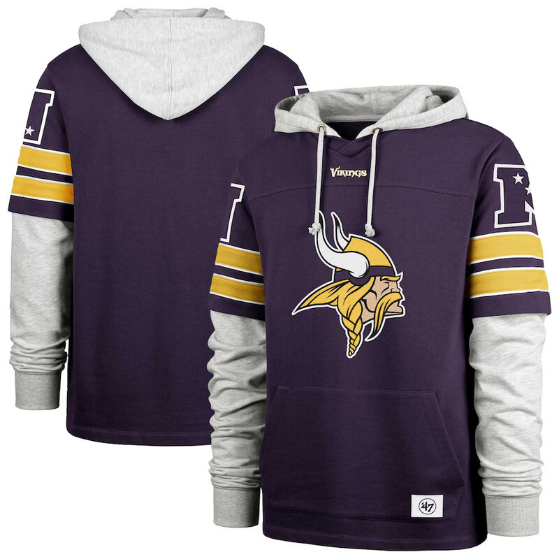 NFL Team Logo Minnesota Vikings Pullover Hoodie,Classic Team Logo - Long Sleeve Unisex Adult Pullover Hoodie - Officially Licensed NFL Apparel