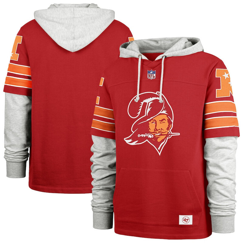 NFL Team Logo Tampa Bay Buccaneers Pullover Hoodie,Classic Team Logo - Long Sleeve Unisex Adult Pullover Hoodie - Officially Licensed NFL Apparel