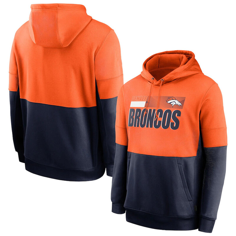 Officially Licensed NFL Team Logos Pullover Hoodie Denver Broncos Jersey Orange,Long Sleeve 3D Graphic Hooded Sweatshirt for Unisex america football hoodie merchandise