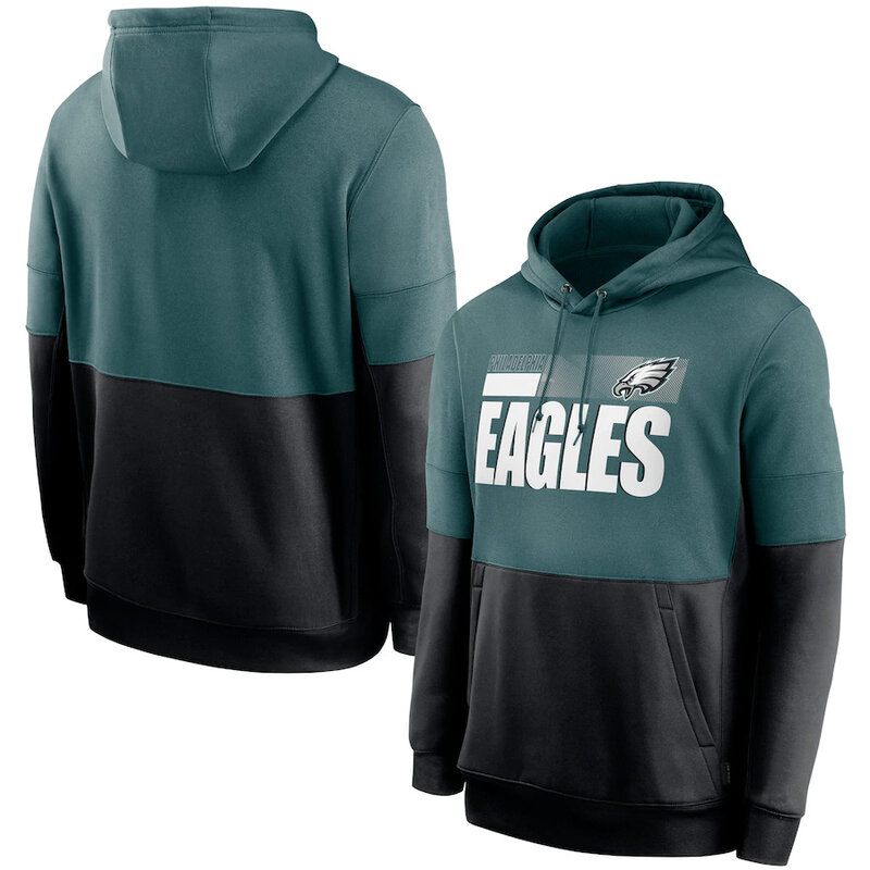 Officially Licensed NFL Team Logos Pullover Hoodie Philadelphia Eagles Jersey Cyan,Long Sleeve 3D Graphic Hooded Sweatshirt for Unisex america football hoodie merchandise