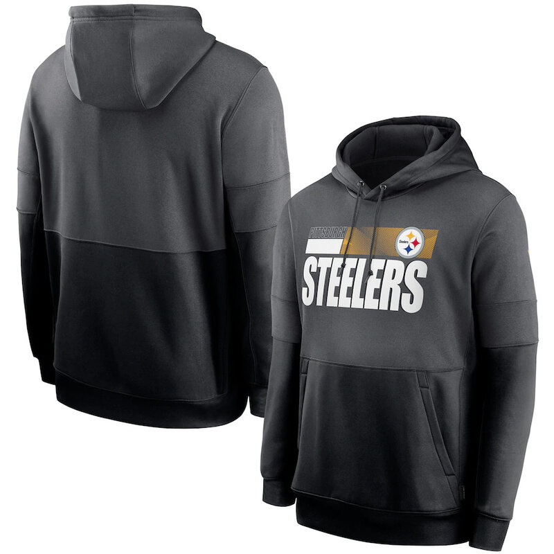 Officially Licensed NFL Team Logos Pullover Hoodie Pittsburgh Steelers Jersey Black,Long Sleeve 3D Graphic Hooded Sweatshirt for Unisex america football hoodie merchandise