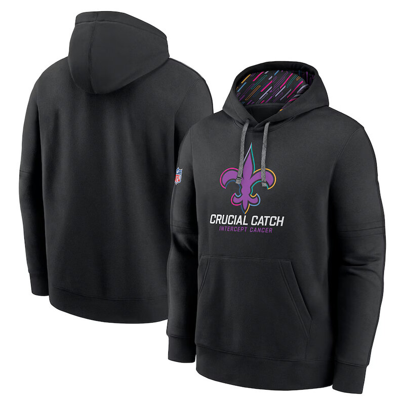classic NFL fan gear New Orleans Saints team logo 3D print pullover hoodie kangaroo pouch
