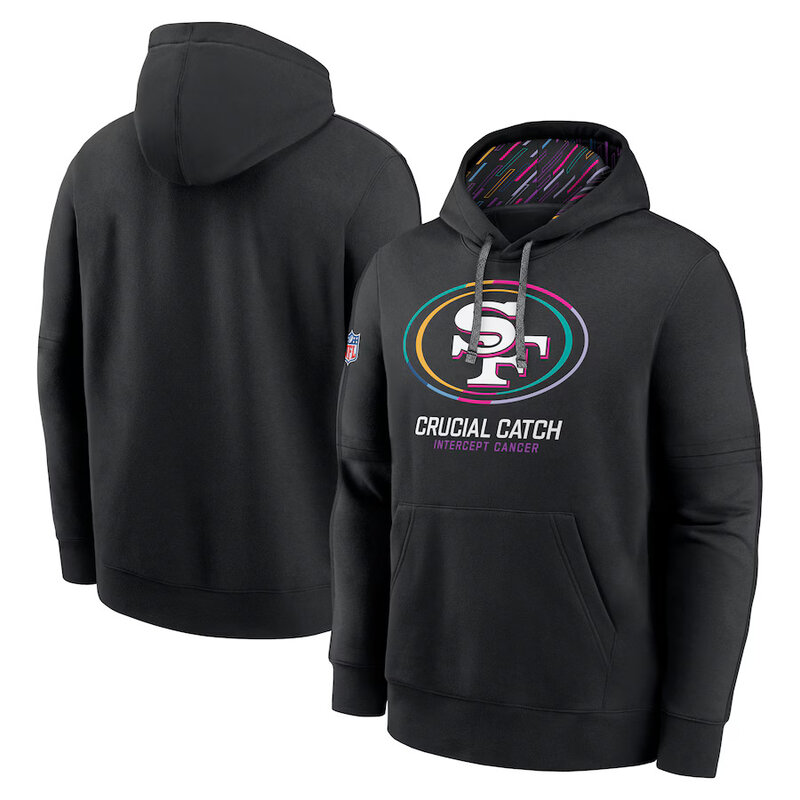 classic NFL fan gear San Francisco 49ers team logo 3D print pullover hoodie kangaroo pouch
