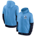 NFL Official Licensed NFL Tennessee Titans Full Zip UP Hoodie Blue - america National Football League football Gear Apparel