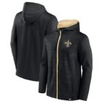 NFL Zip Hoodie Team New Orleans Saints Jersey Black