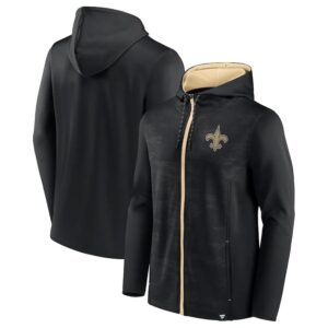 NFL Zip Hoodie Team New Orleans Saints Jersey Black