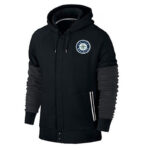 MLB Seattle Mariners Apparel Gear - MLB Jersey Seattle Mariners Zip UP Hoodie Black,long sleeve drawstring hooded baseball apparel with front pockets