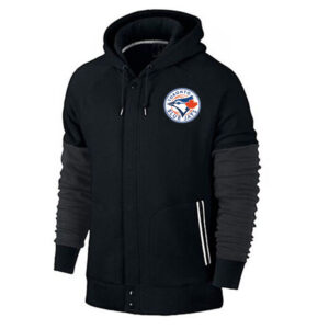Toronto Blue Jays baseball Gear - MLB Jersey Toronto Blue Jays Zip UP Hoodie Black,long sleeve drawstring hooded baseball apparel with front pockets