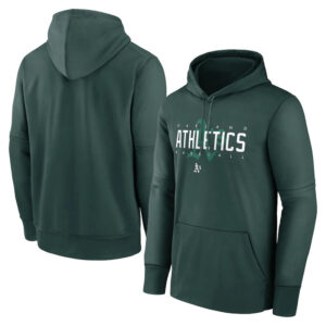 Oakland Athletics baseball Gear - MLB Oakland Athletics Pullover Hoodie Dark Green,long sleeve drawstring hooded baseball apparel with front pockets