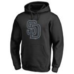 MLB San Diego Padres Apparel Gear - MLB San Diego Padres Pullover Hoodie Black,long sleeve drawstring hooded baseball apparel with front pockets