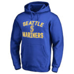 MLB Seattle Mariners Apparel Gear - MLB Seattle Mariners Pullover Baseball Hoodie Blue,long sleeve drawstring hooded baseball apparel with front pockets