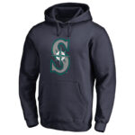 MLB Seattle Mariners Apparel Gear - MLB Seattle Mariners Pullover Hoodie Dark Blue,long sleeve drawstring hooded baseball apparel with front pockets