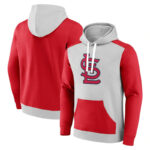 St. Louis Cardinals baseball Gear - MLB St Louis Cardinals Baseball Hoodie Grey Red,long sleeve drawstring hooded baseball apparel with front pockets