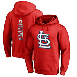 St. Louis Cardinals baseball Gear - MLB St Louis Cardinals Matt Carpenter Baseball Hoodie Red,long sleeve drawstring hooded baseball apparel with front pockets