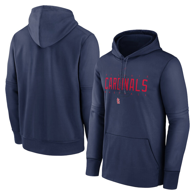 St. Louis Cardinals baseball Gear - MLB St Louis Cardinals Pullover Hoodie Blue,long sleeve drawstring hooded baseball apparel with front pockets