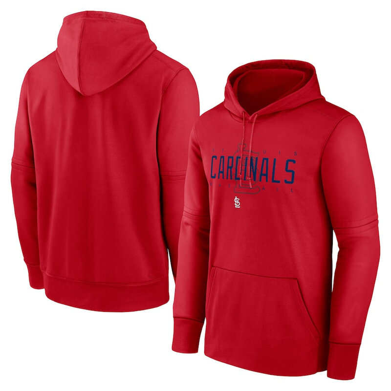 St. Louis Cardinals baseball Gear - MLB St Louis Cardinals Pullover Hoodie Red,long sleeve drawstring hooded baseball apparel with front pockets