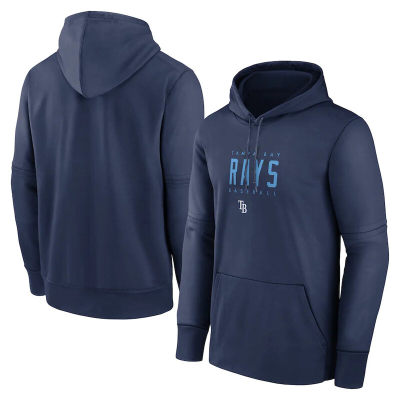 Tampa Bay Rays baseball Gear - MLB Tampa Bay Rays Pullover Hoodie Blue,long sleeve drawstring hooded baseball apparel with front pockets