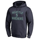 MLB Seattle Mariners Apparel Gear - MLB Team Seattle Mariners Baseball Hoodie Dark Blue,long sleeve drawstring hooded baseball apparel with front pockets