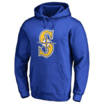 MLB Seattle Mariners Apparel Gear - MLB Team Seattle Mariners Pullover Hoodie Blue,long sleeve drawstring hooded baseball apparel with front pockets