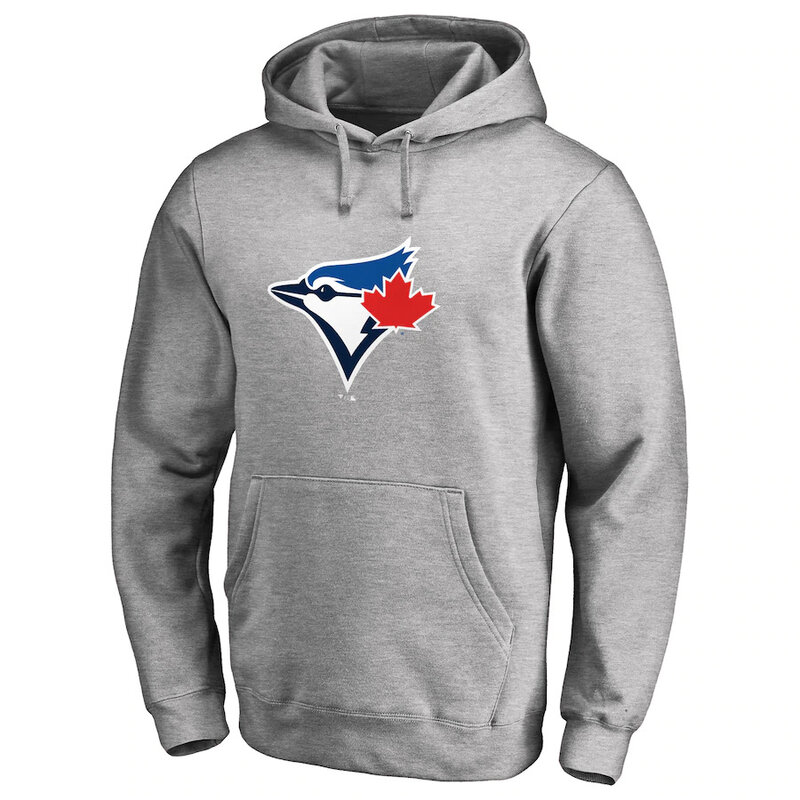 Toronto Blue Jays baseball Gear - MLB Toronto Blue Jays Baseball Hoodie Grey,long sleeve drawstring hooded baseball apparel with front pockets