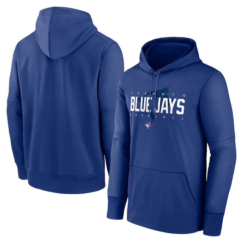 Toronto Blue Jays baseball Gear - MLB Toronto Blue Jays Pullover Hoodie Blue,long sleeve drawstring hooded baseball apparel with front pockets