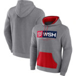 Washington Nationals baseball apparel - MLB Washington Nationals Baseball Hoodie Grey,long sleeve drawstring hooded baseball gear with front pockets