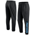 Mens Classic NFL Team Carolina Panthers Active Jogger Team Sweatpant With Elastic Waistband and cuffed ankle,Perfect for sports and daily activities