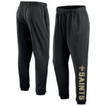 Mens Classic NFL Team New Orleans Saints Active Jogger Team Sweatpant With Elastic Waistband and cuffed ankle,Perfect for sports and daily activities